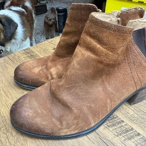 Franco Sarto Tan Suede Ankle Boots